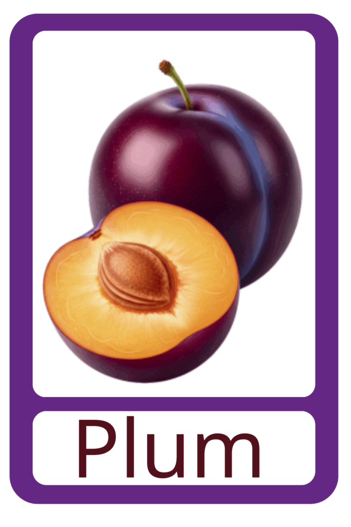 60 Fruit  Educational Flashcards for Kids